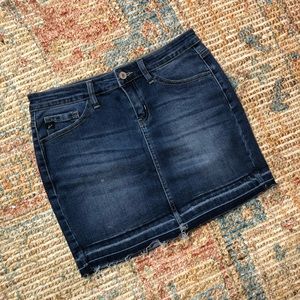 Raw Hem Denim Skirt